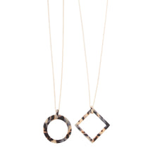 Load image into Gallery viewer, Front view of our Blonde Tortoise Frame Necklaces
