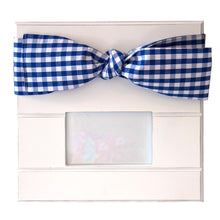 Load image into Gallery viewer, Blue Gingham bow frame with landscape photo window
