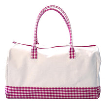 Load image into Gallery viewer, Pink Gingham Getaway Duffle Bag
