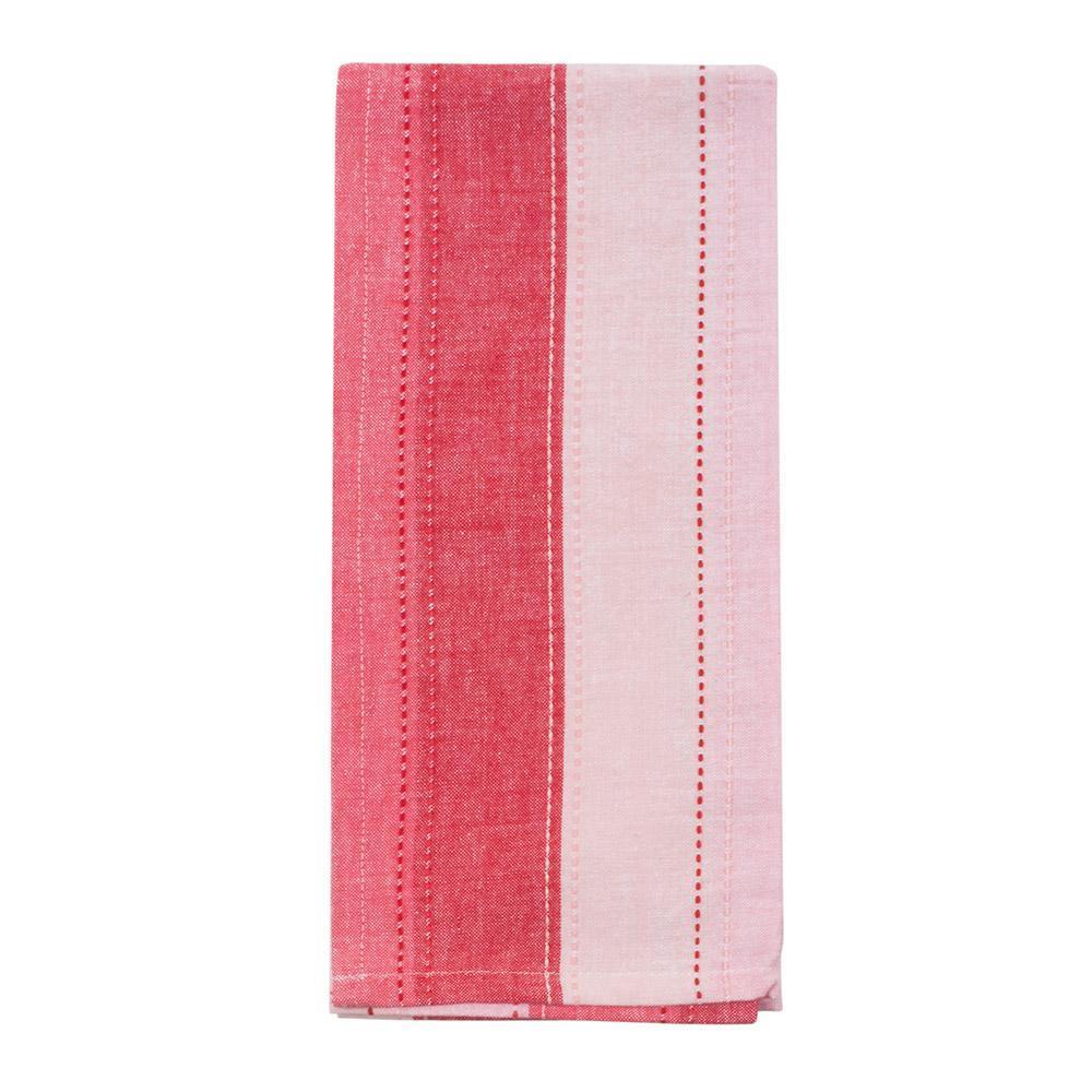Red Holiday Ombre Stripe Dish Towel