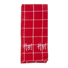 Load image into Gallery viewer, Holiday &quot;Ho Ho Ho&quot; Waffle Weave Dish Towel
