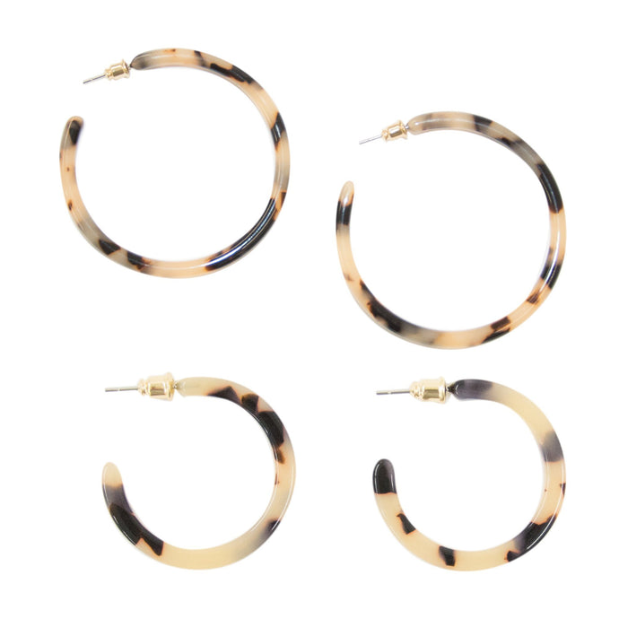 Front view of our Blonde Tortoise Hoops