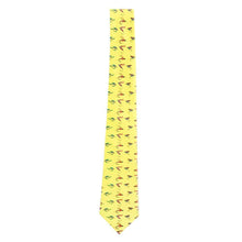 Load image into Gallery viewer, Yellow neck tie with fly fish pattern
