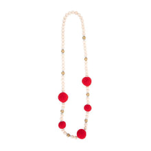 Load image into Gallery viewer, Front view of our Red Felt Bead Necklace
