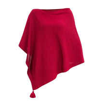 Load image into Gallery viewer, Front view of our Crimson Tassel Poncho
