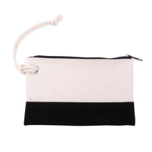 Load image into Gallery viewer, Black &amp; Natural Canvas Rope Pouch
