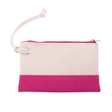 Load image into Gallery viewer, Pink &amp; Natural Canvas Rope Pouch
