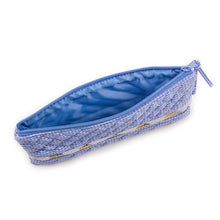 Load image into Gallery viewer, Unzipped Blue Sailboat Smocked Accessory Pouch

