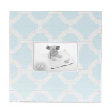 Load image into Gallery viewer, Front view of our Light Blue and White Trellis Picture Frame
