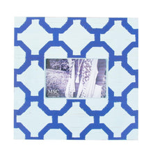 Load image into Gallery viewer, Front view of our Light Blue and Navy Trellis Picture Frame
